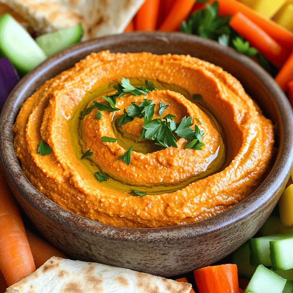 Creamy Roasted Red Pepper Hummus Simple and Tasty Dish