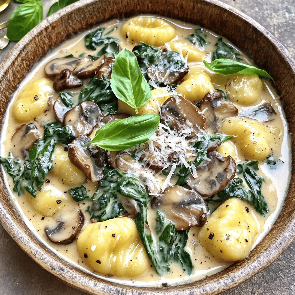 Creamy Mushroom Spinach Gnocchi Delightful Dinner