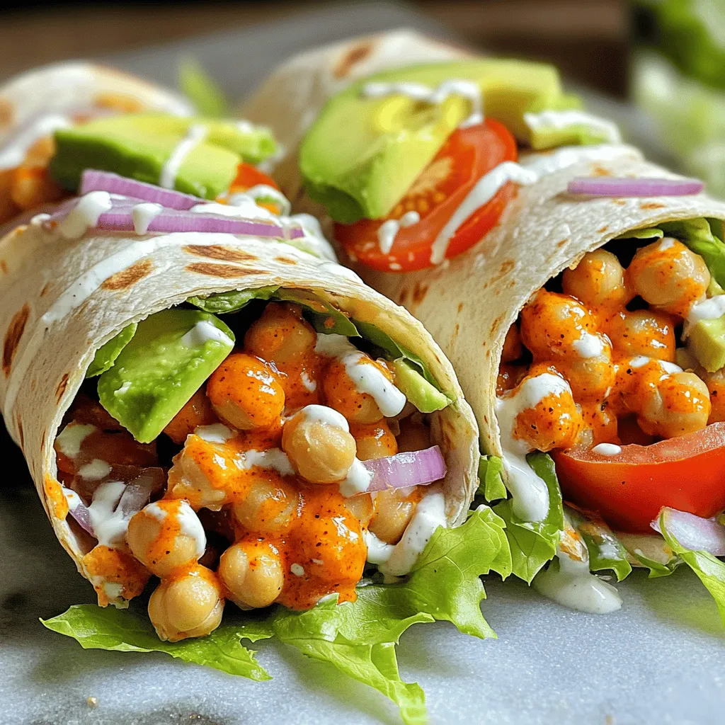 Vegan Buffalo Chickpea Wraps Flavorful and Filling Meal