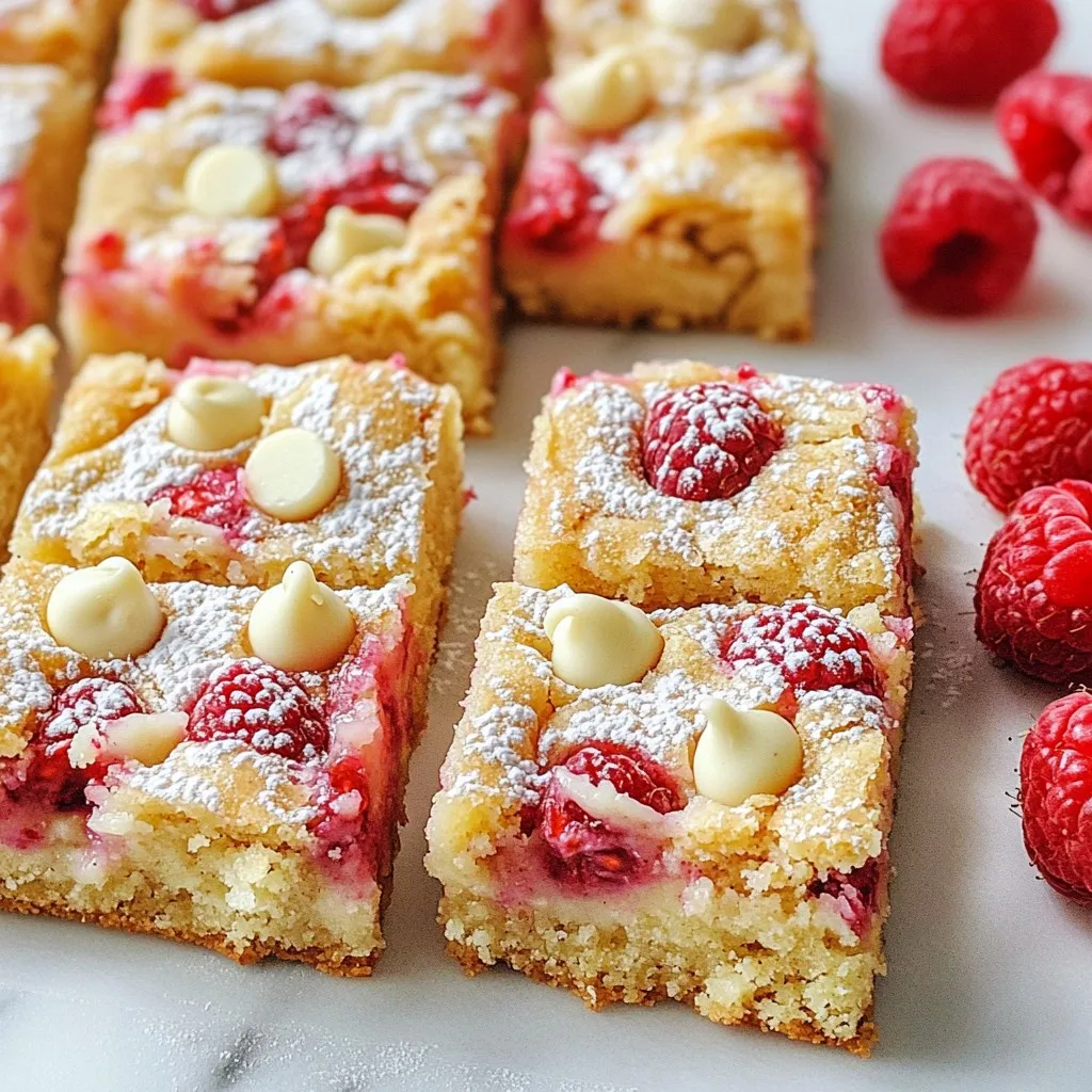 Raspberry White Chocolate Blondies Simple and Tasty Dish