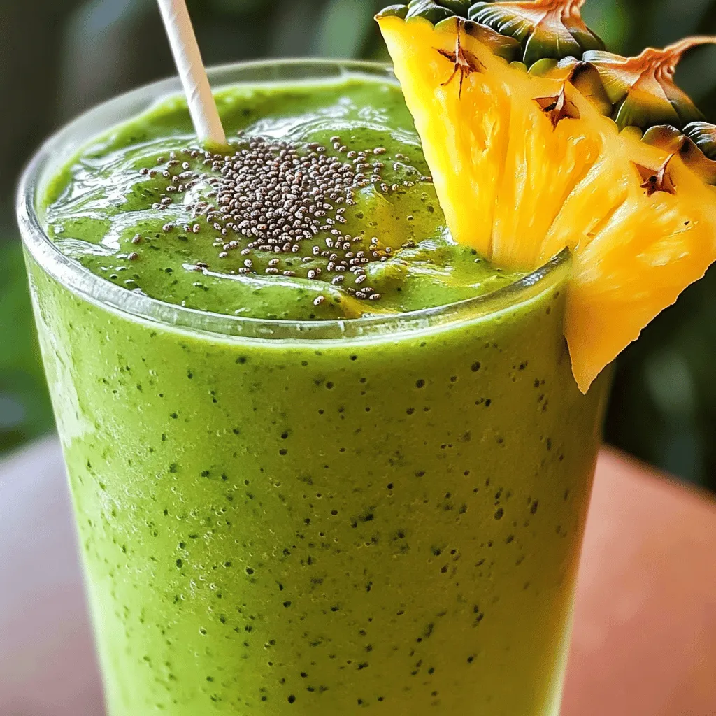 Pineapple Spinach Green Smoothie Fresh and Flavorful Drink
