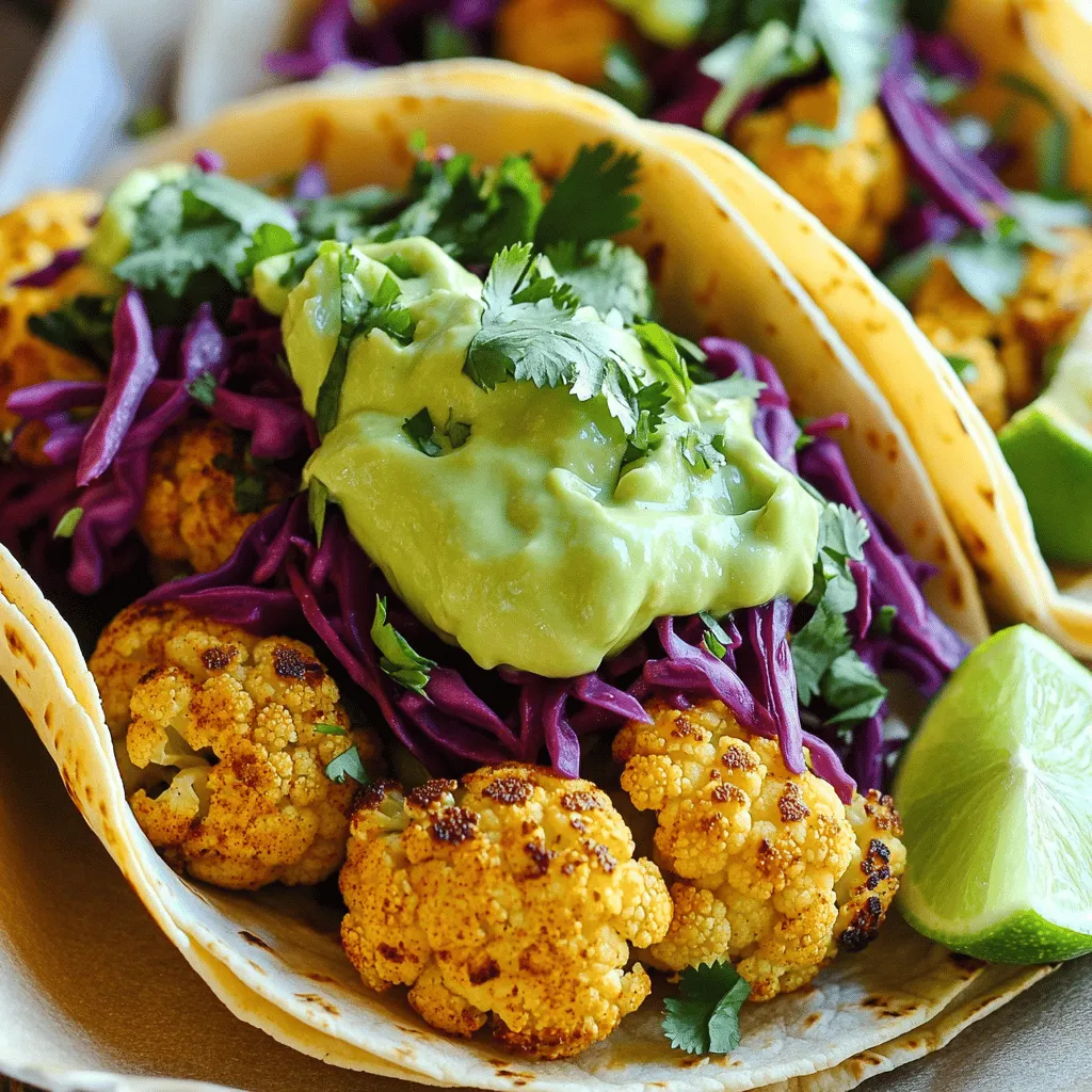 Savory Cauliflower Tacos with Avocado Crema Recipe