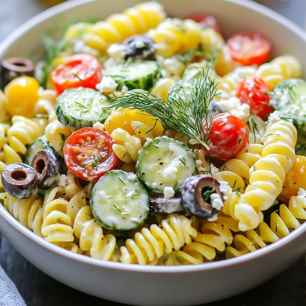 Creamy Greek Tzatziki Pasta Salad Fresh and Flavorful