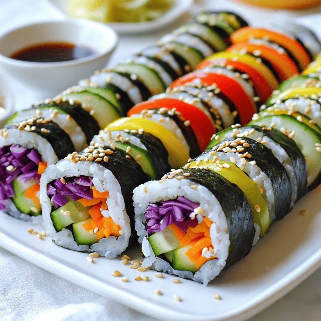 Rainbow Veggie Sushi Rolls Colorful and Healthy Dish