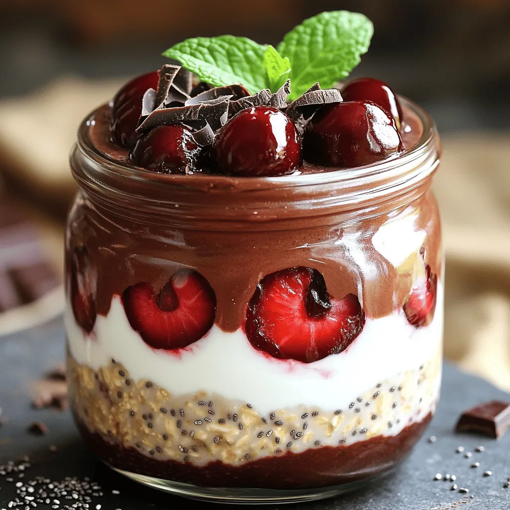 Chocolate Cherry Overnight Oats Easy Healthy Breakfast