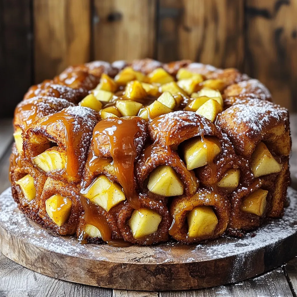 Caramel Apple Cinnamon Roll Monkey Bread Delight