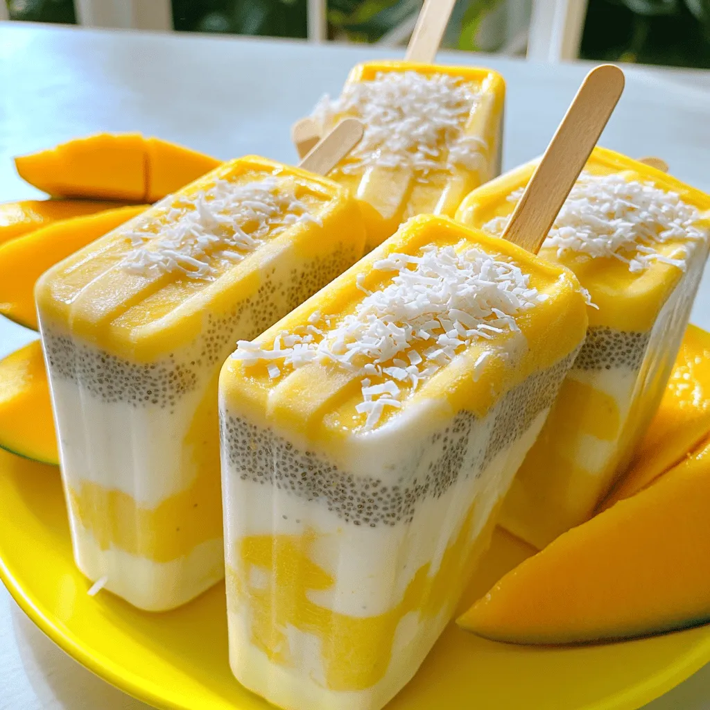 Mango Coconut Chia Pops Refreshing Summer Treat