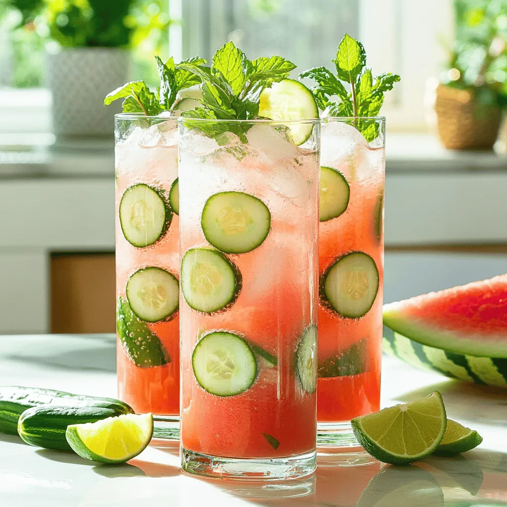 Watermelon Cucumber Cooler Refreshing Summer Drink