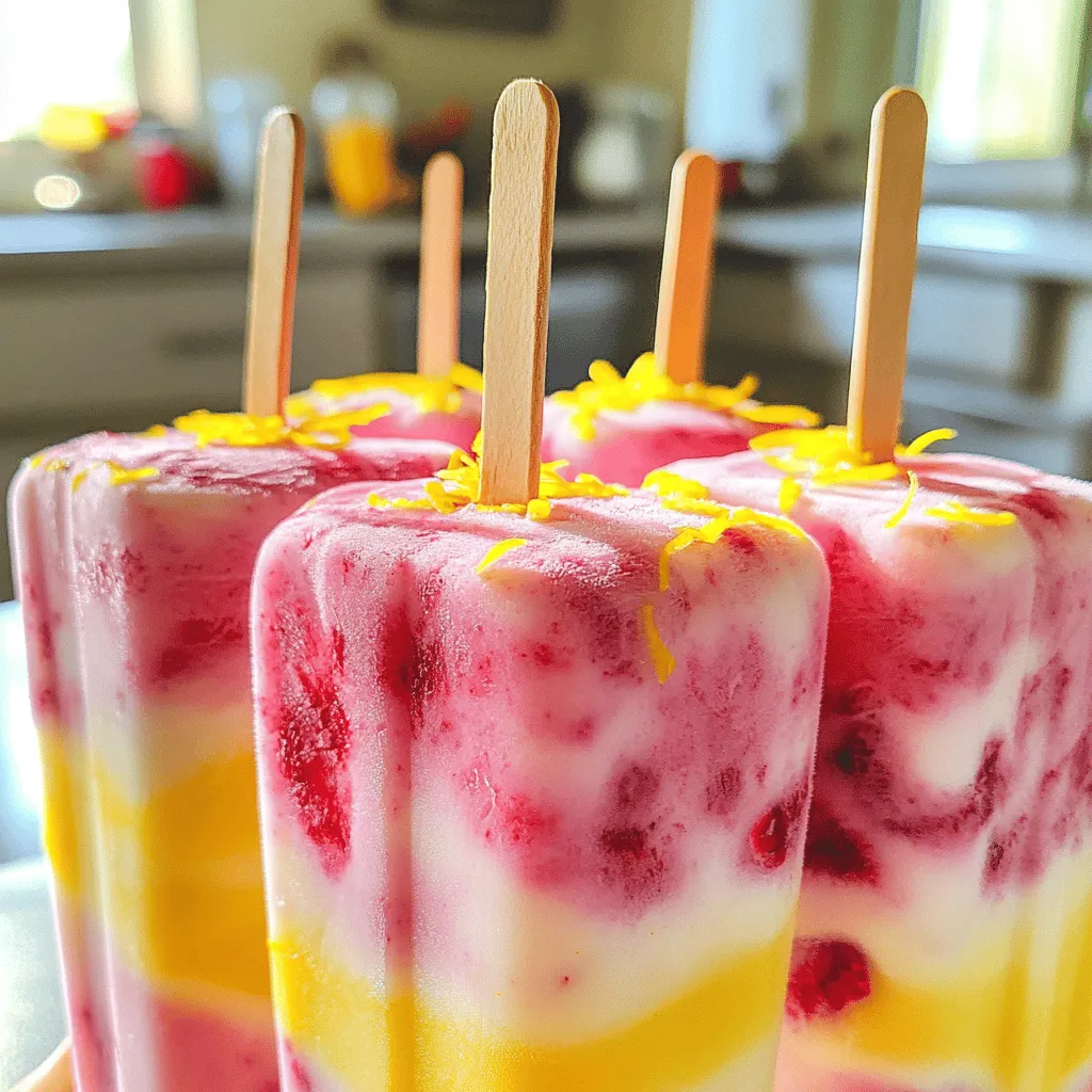 Raspberry Lemon Yogurt Popsicles Refreshing Cool Treat