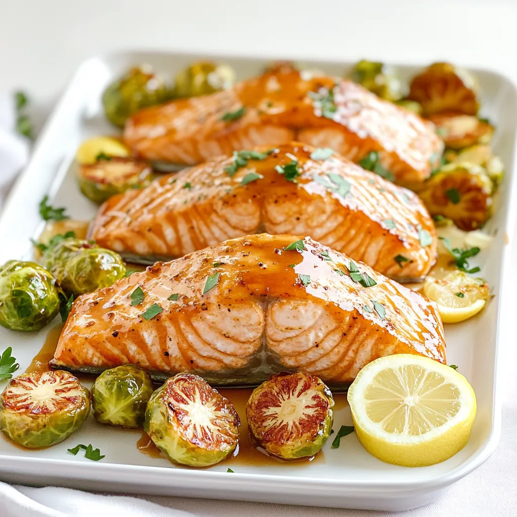 Sheet Pan Maple Glazed Salmon Brussels Sprouts Delight