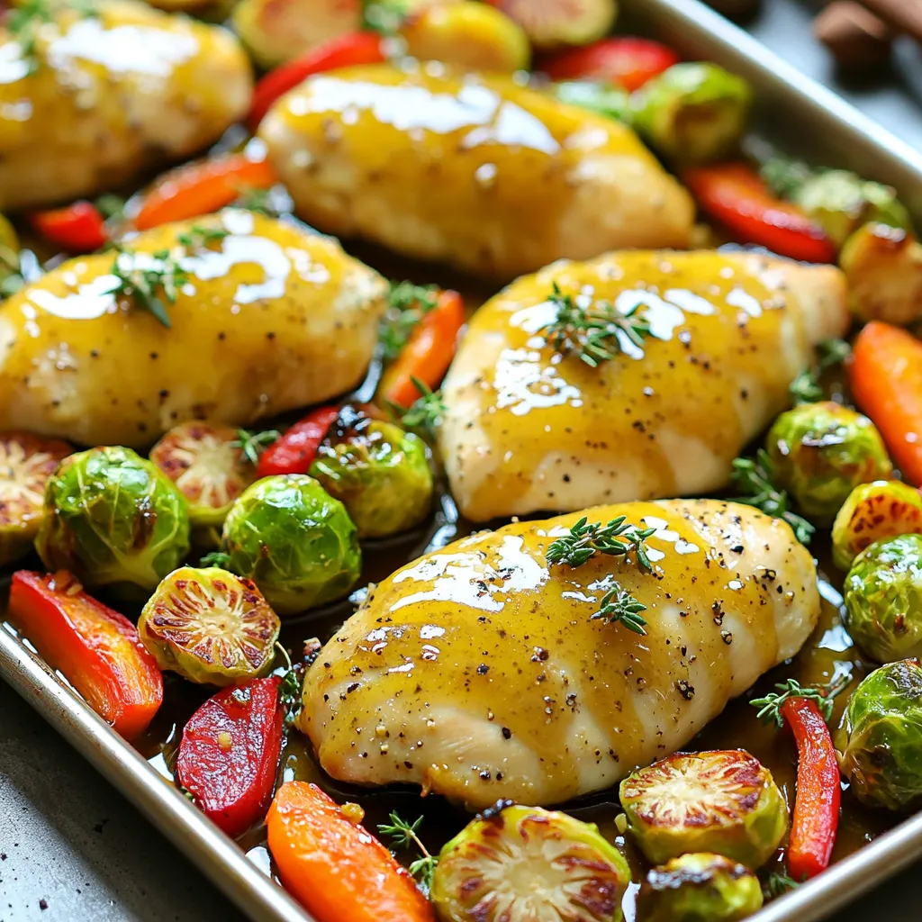 Sheet-Pan Honey Mustard Chicken &#038; Veggies Delight