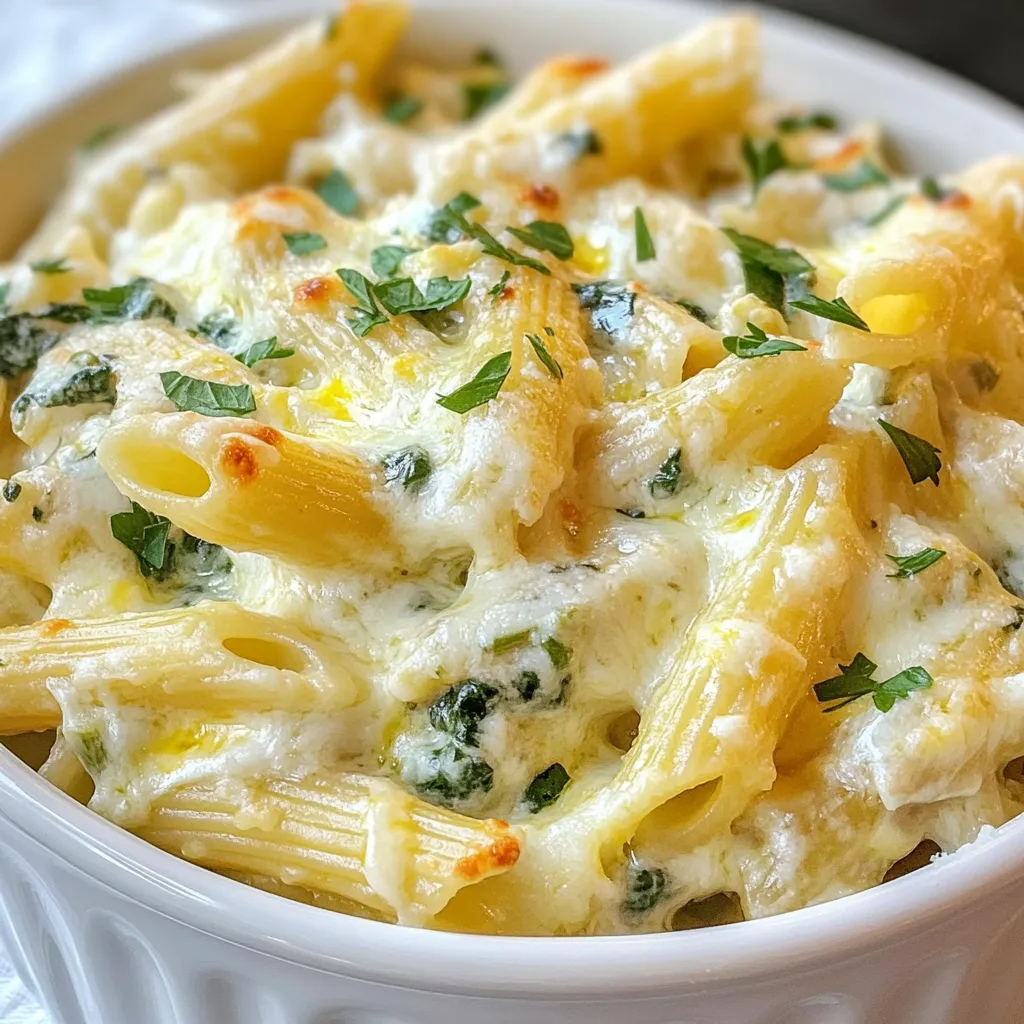 Cheesy Spinach Artichoke Dip Pasta Flavorful Delight