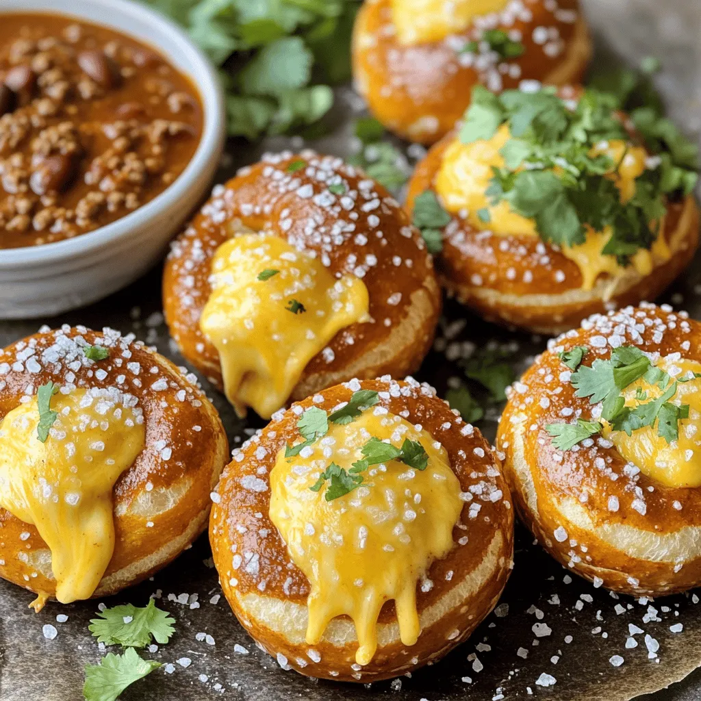 Chili Cheese Stuffed Pretzel Bites Quick and Easy Recipe