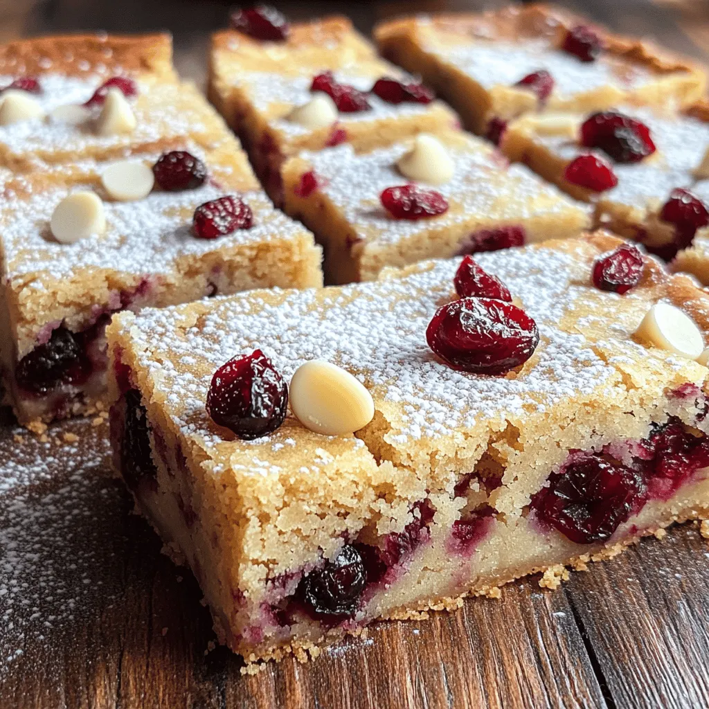 Cranberry White Chocolate Blondies Sweet and Chewy Treat