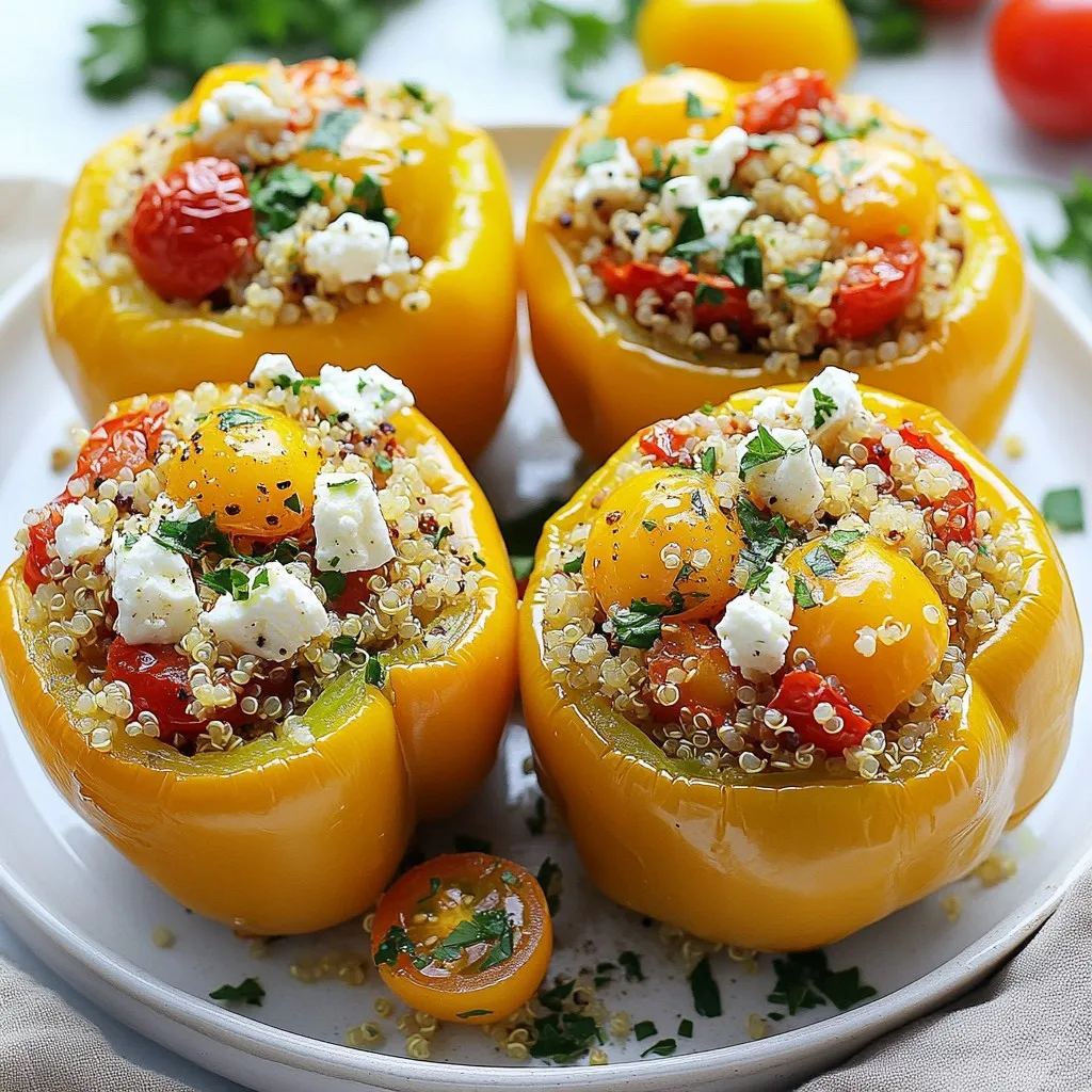 Mediterranean Quinoa Stuffed Peppers Flavorful Dish