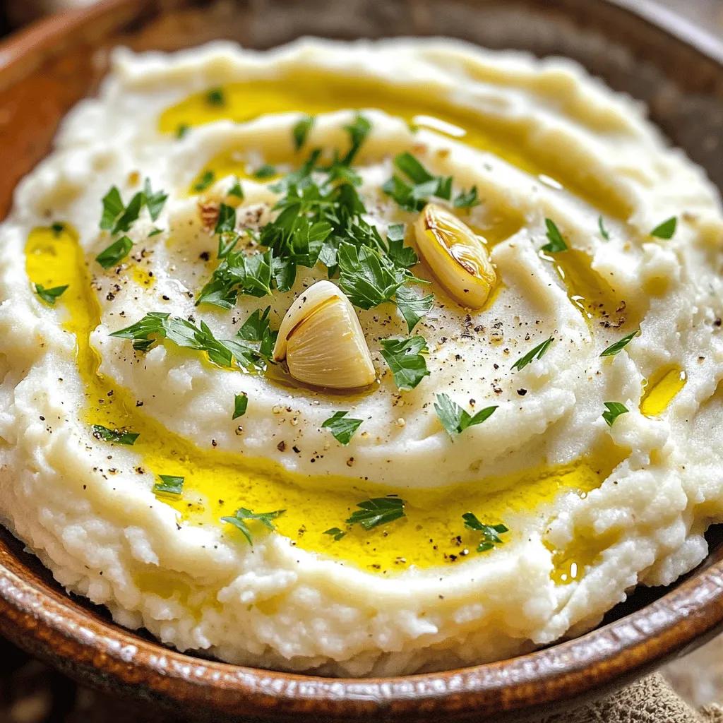 Roasted Garlic Mashed Cauliflower Creamy Delight