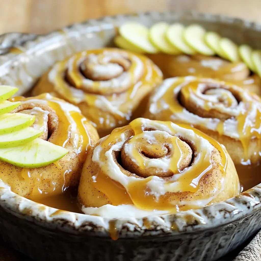 Caramel Apple Cinnamon Rolls with Cream Cheese Delight