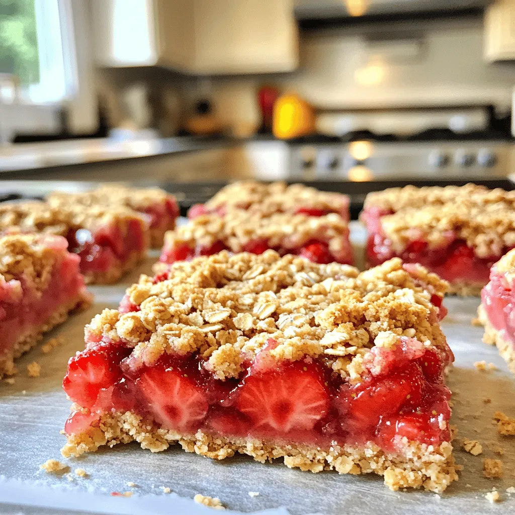 Savory Strawberry Oatmeal Crumble Bars Recipe