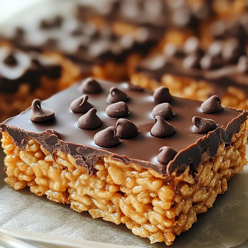 Peanut Butter Chocolate Rice Krispie Treats Delight