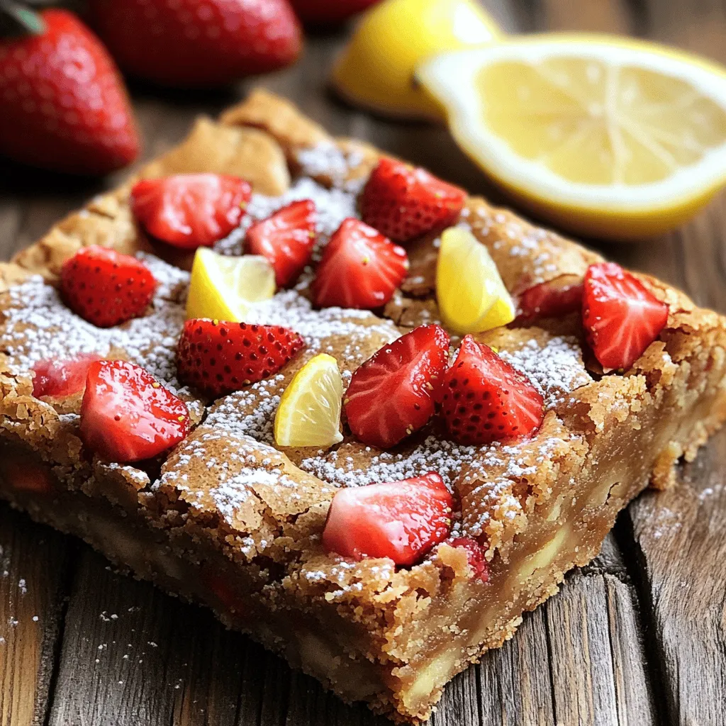 Irresistible Strawberry Lemon Blondies Easy and Tasty Treat