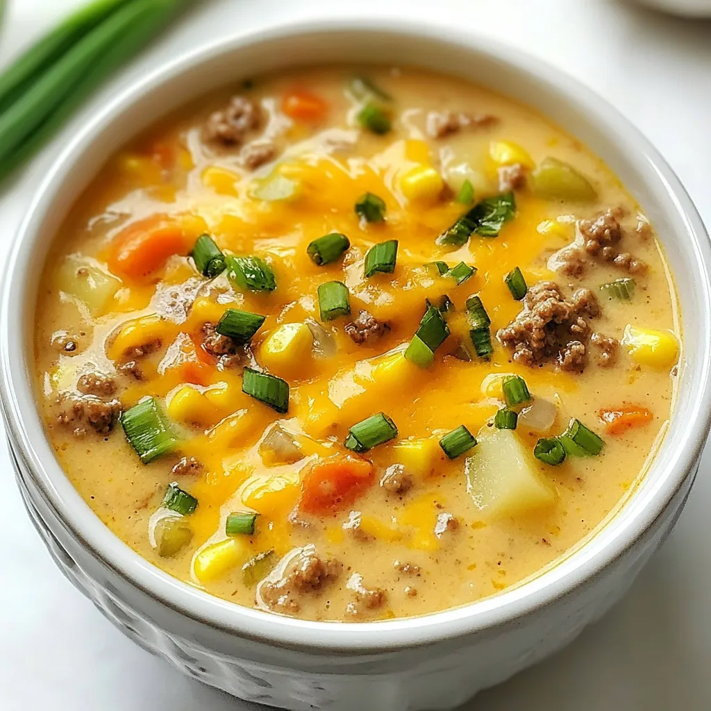 Instant Pot Cheeseburger Soup Hearty and Satisfying