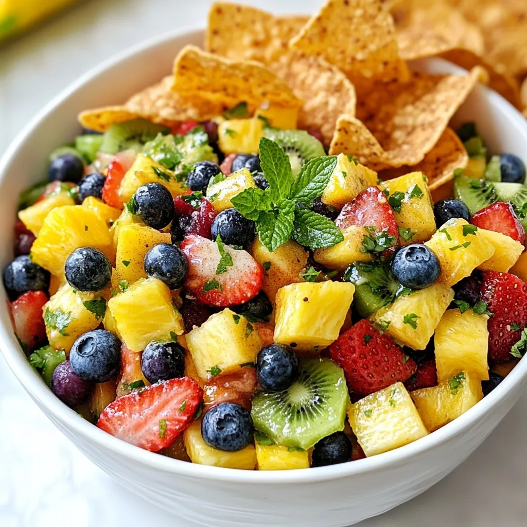 Rainbow Fruit Salsa with Cinnamon Chips Delight