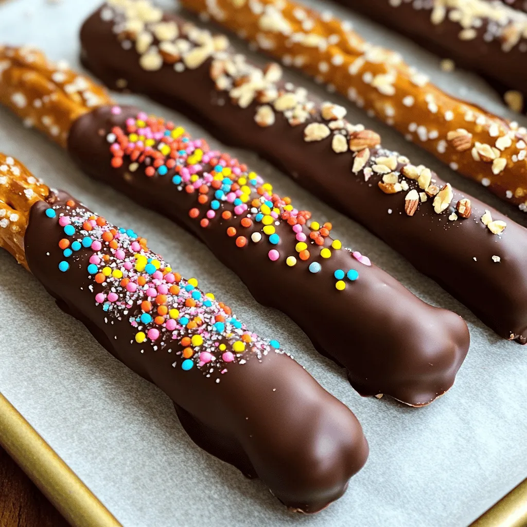 Chocolate Dipped Pretzel Rods Sweet and Easy Recipe