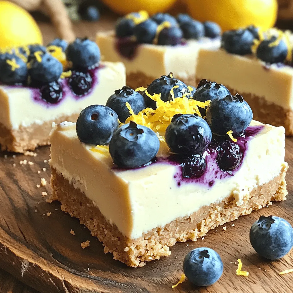 Vegan Blueberry Lemon Cheesecake Bars Easy Delight