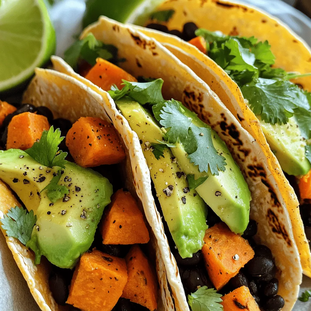 Baked Sweet Potato and Black Bean Tacos Delight