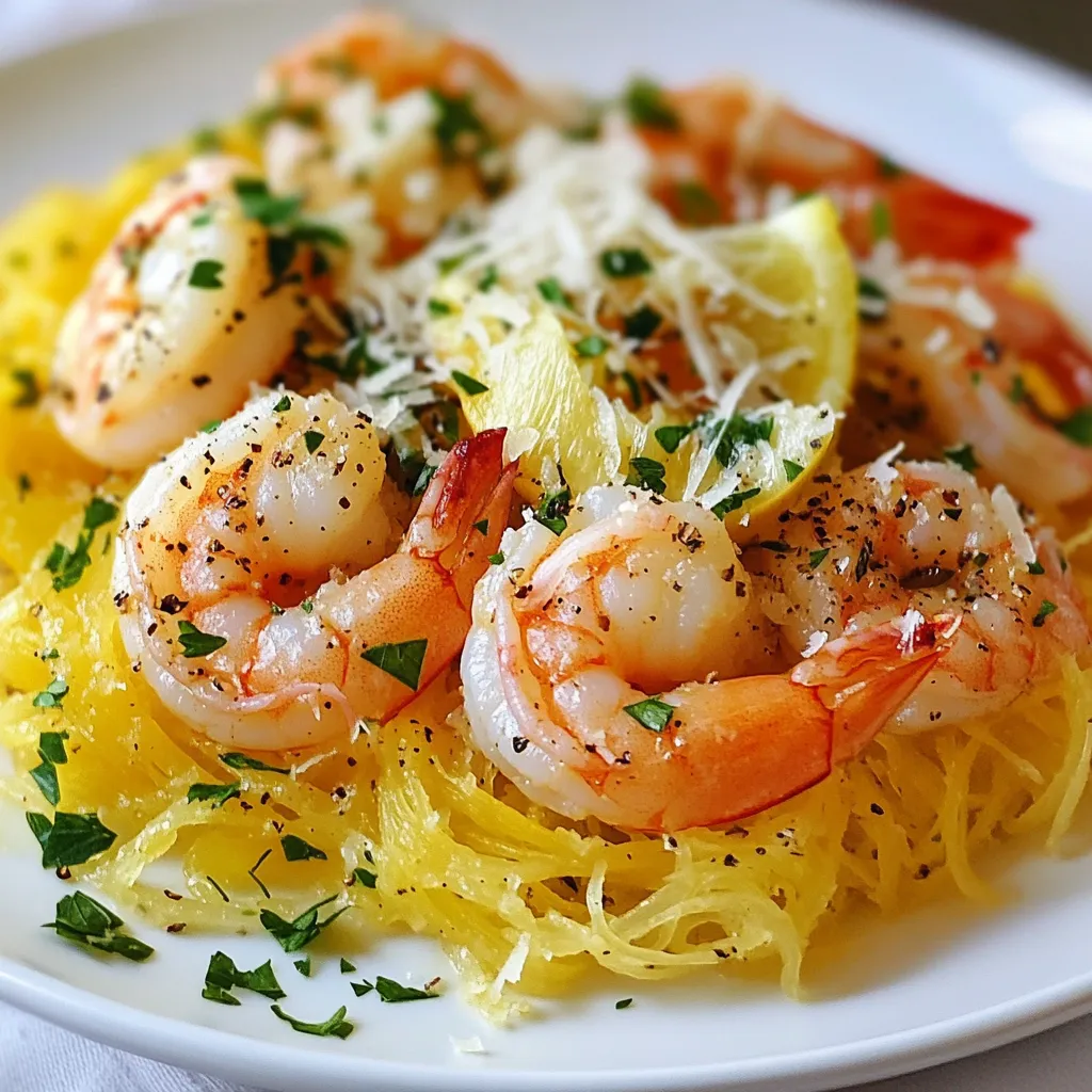 Flavorful Shrimp Scampi Spaghetti Squash Dinner Dish