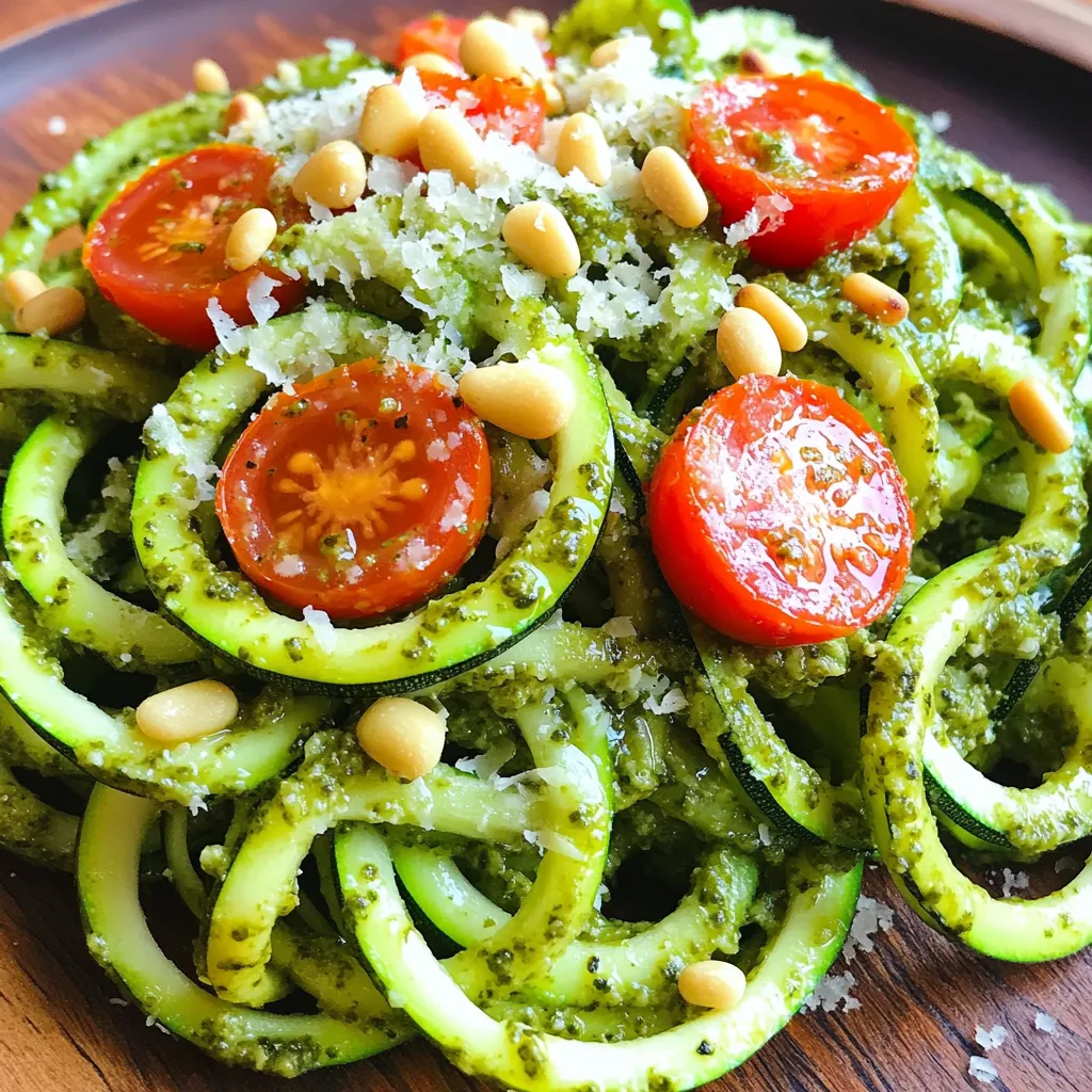 Pesto Parmesan Zucchini Noodles Simple and Quick Dish