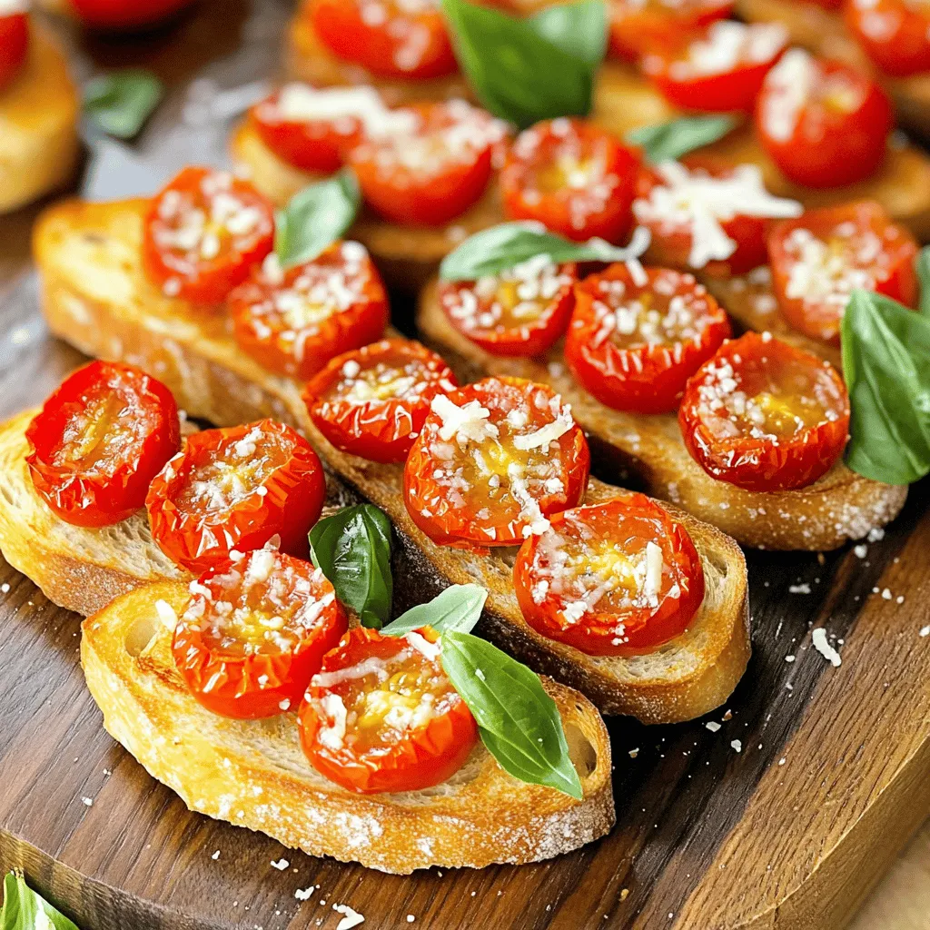 Roasted Tomato Basil Bruschetta Simple and Tasty Treat