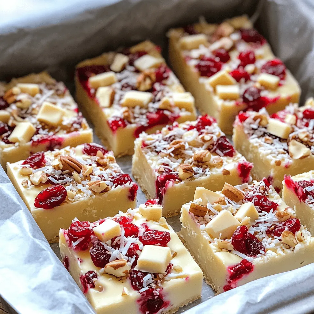 No Bake White Chocolate Cranberry Bars Delightful Treat