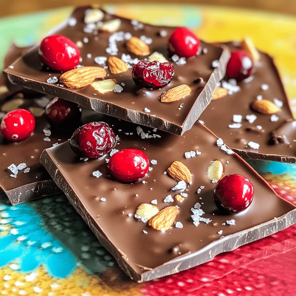 No-Bake Cranberry Almond Chocolate Bark Delight