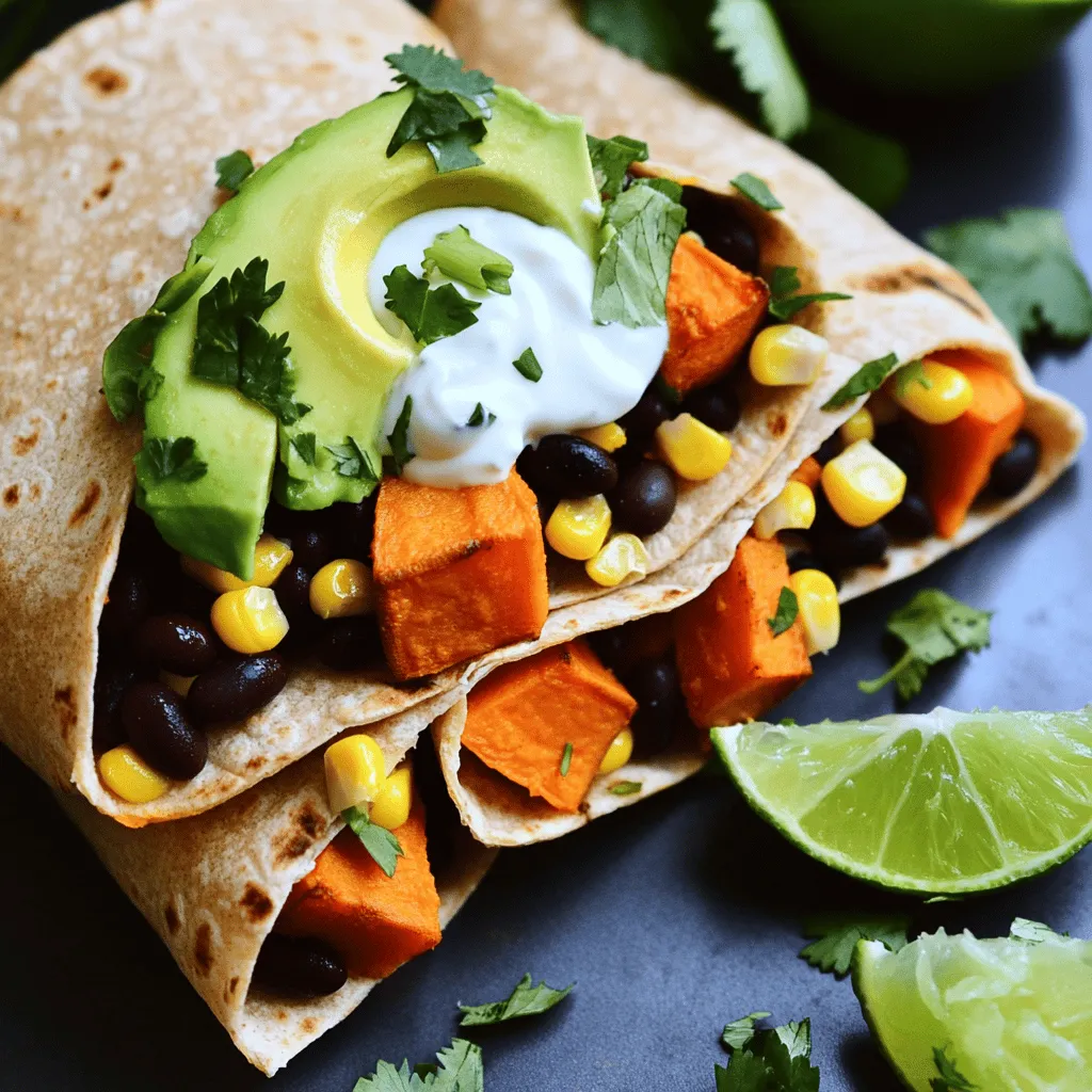 Savory Sweet Potato Black Bean Burritos Recipe