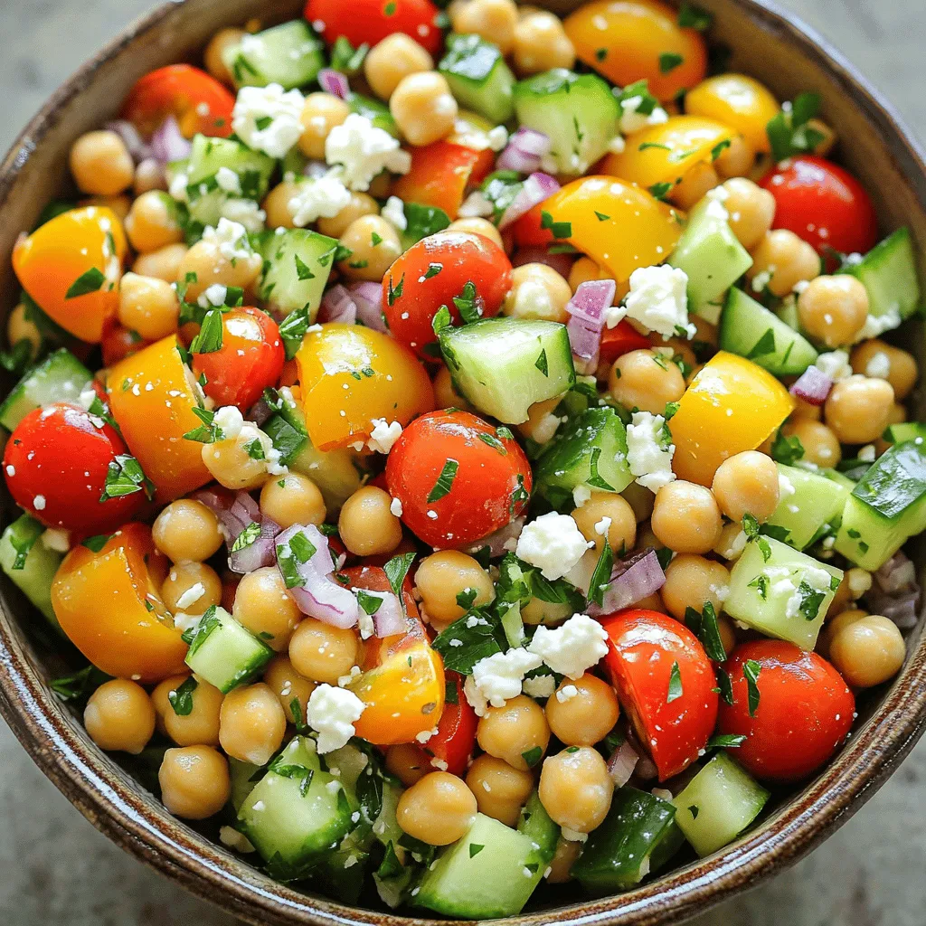 Chickpea Mediterranean Salad Fresh and Flavorful Dish