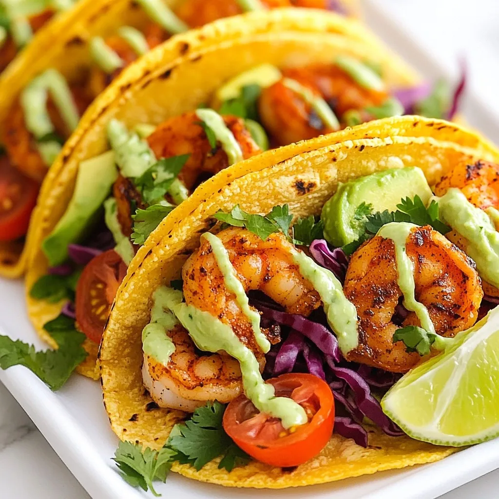 Cajun Shrimp Tacos with Avocado Crema Delight