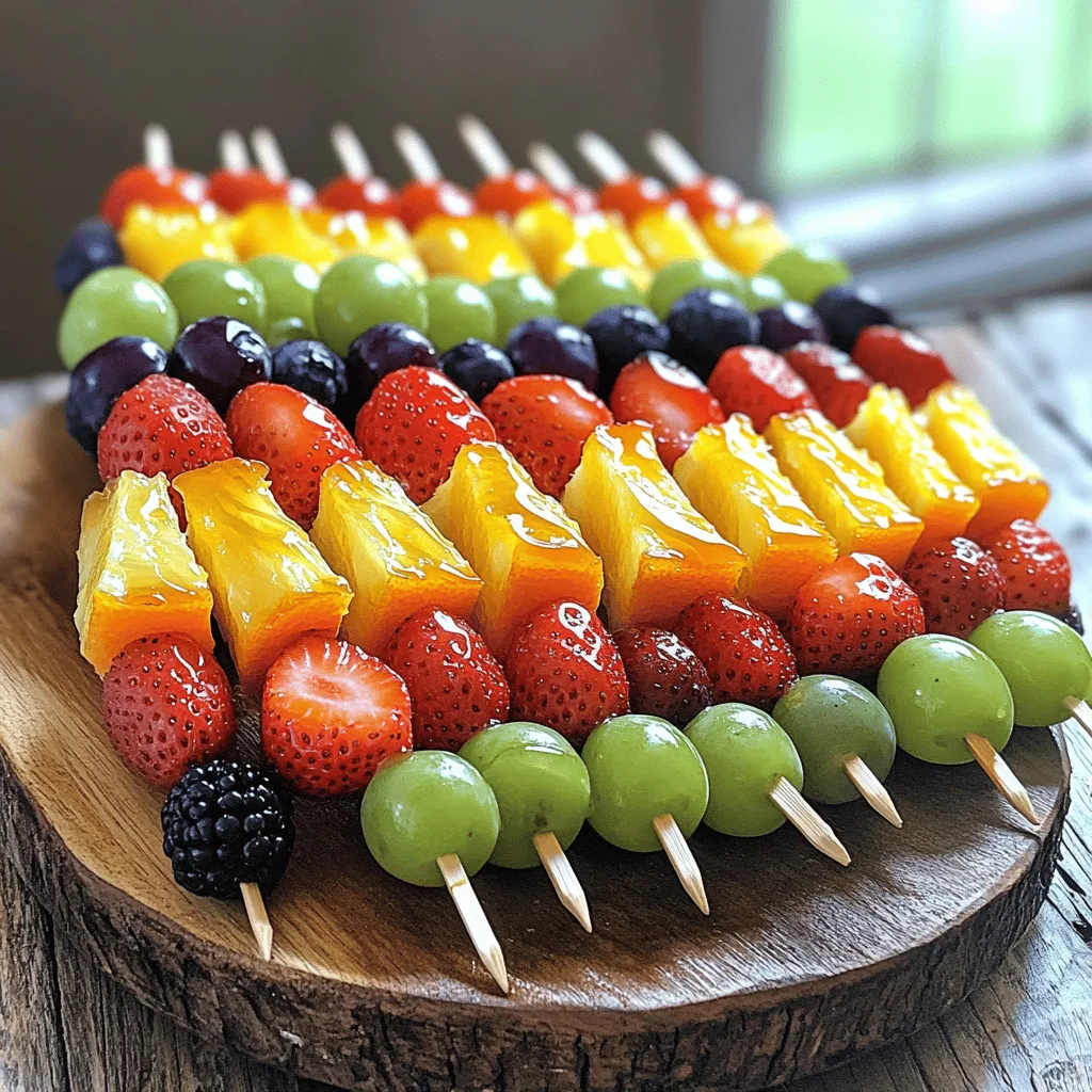 Rainbow Fruit Kabobs Colorful and Fun Delight
