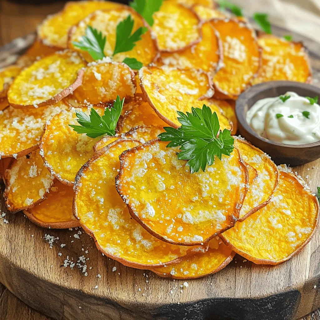 Air Fryer Garlic Parmesan Sweet Potato Chips Delight