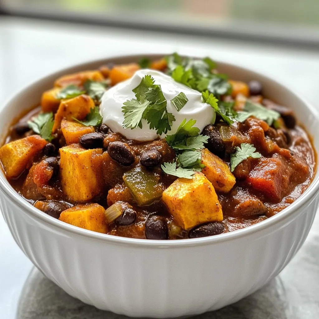 Savory Sweet Potato Black Bean Chili Recipe Delight