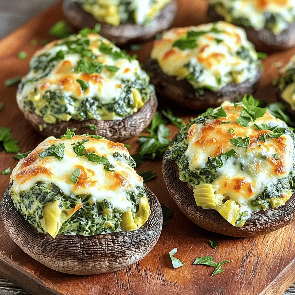 Spinach Artichoke Stuffed Mushrooms Savory Delight