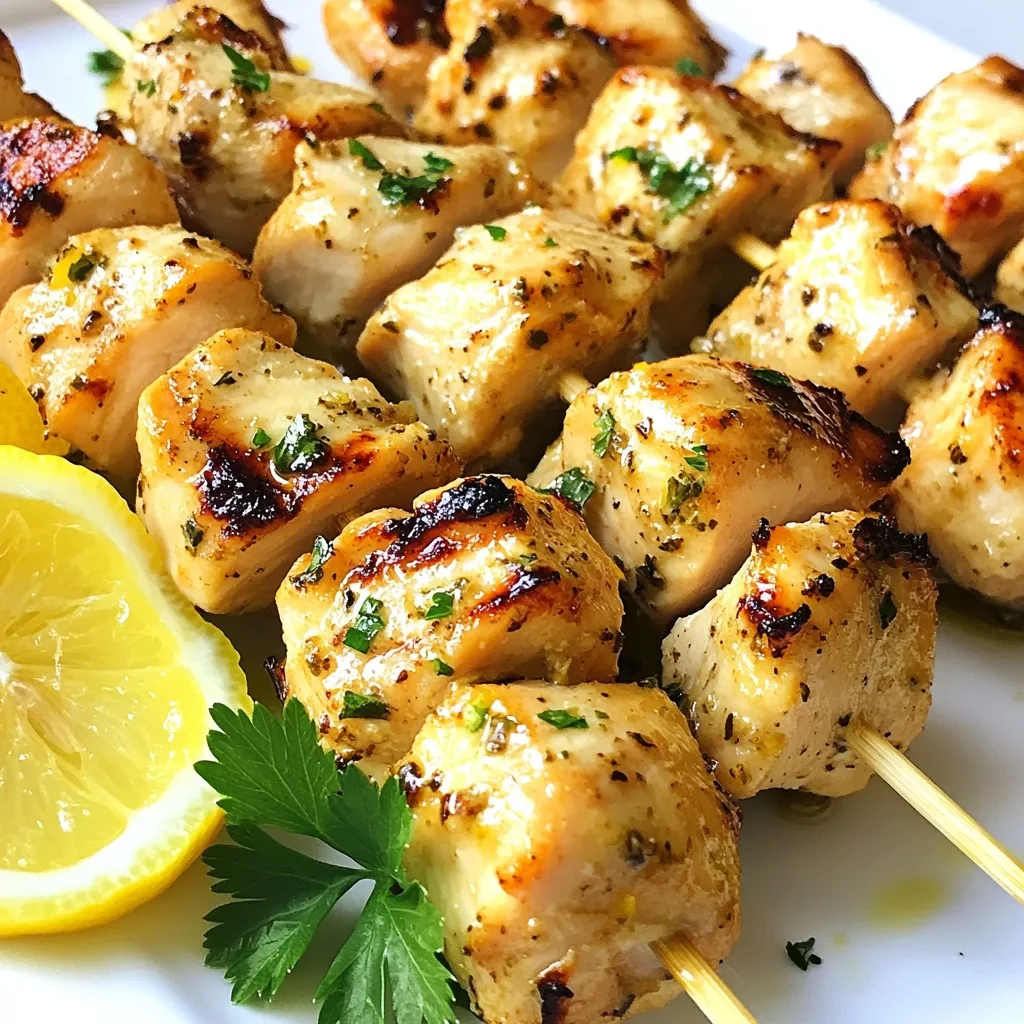 Greek Lemon Chicken Skewers Flavorful Grilled Delight