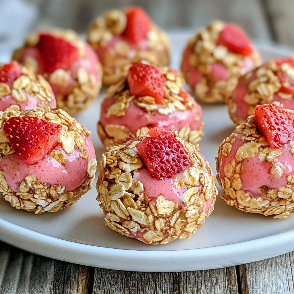 Sweet Kid-Friendly Strawberry Yogurt Granola Bites Snack