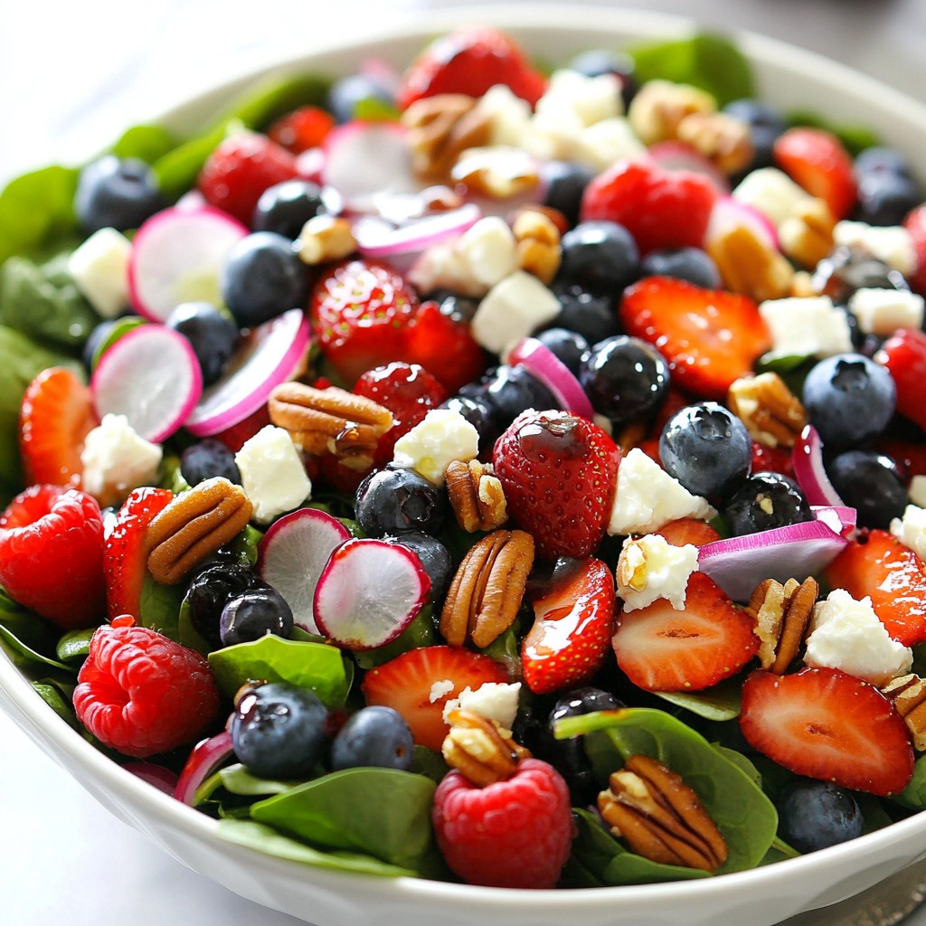 Summer Berry Spinach Salad Fresh and Flavorful Dish
