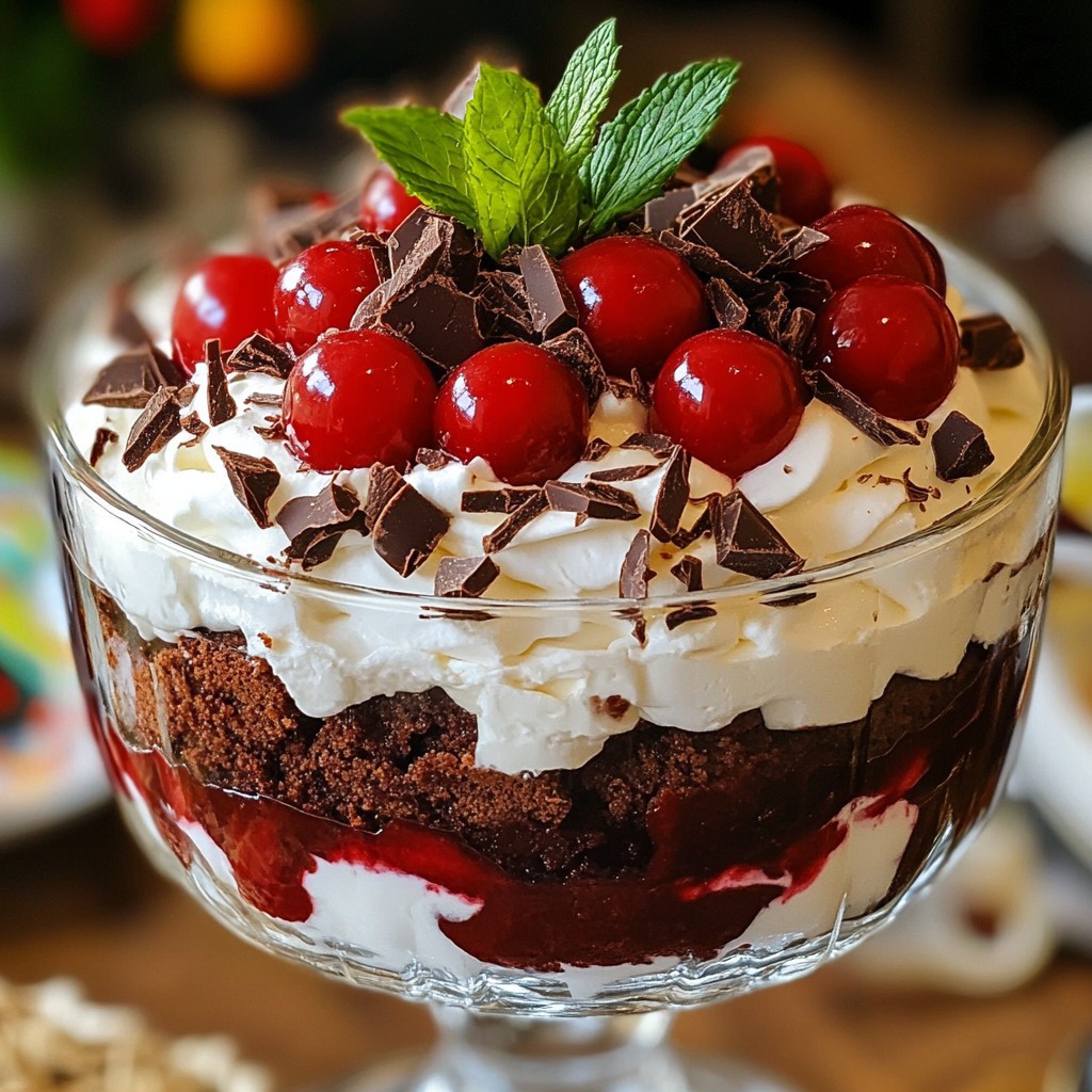 Delicious Black Forest Brownie Trifle Easy Dessert Treat