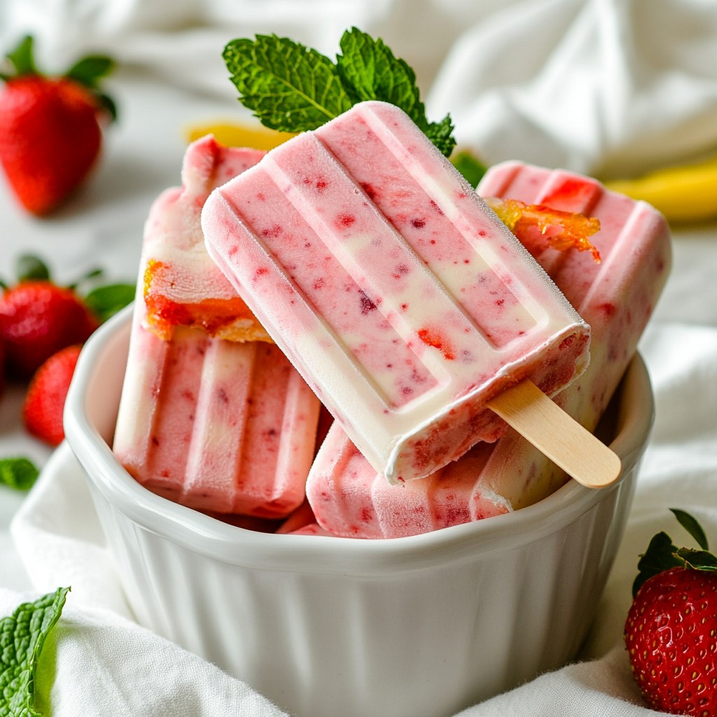 Sweet Kid-Friendly Strawberry Yogurt Popsicles Recipe