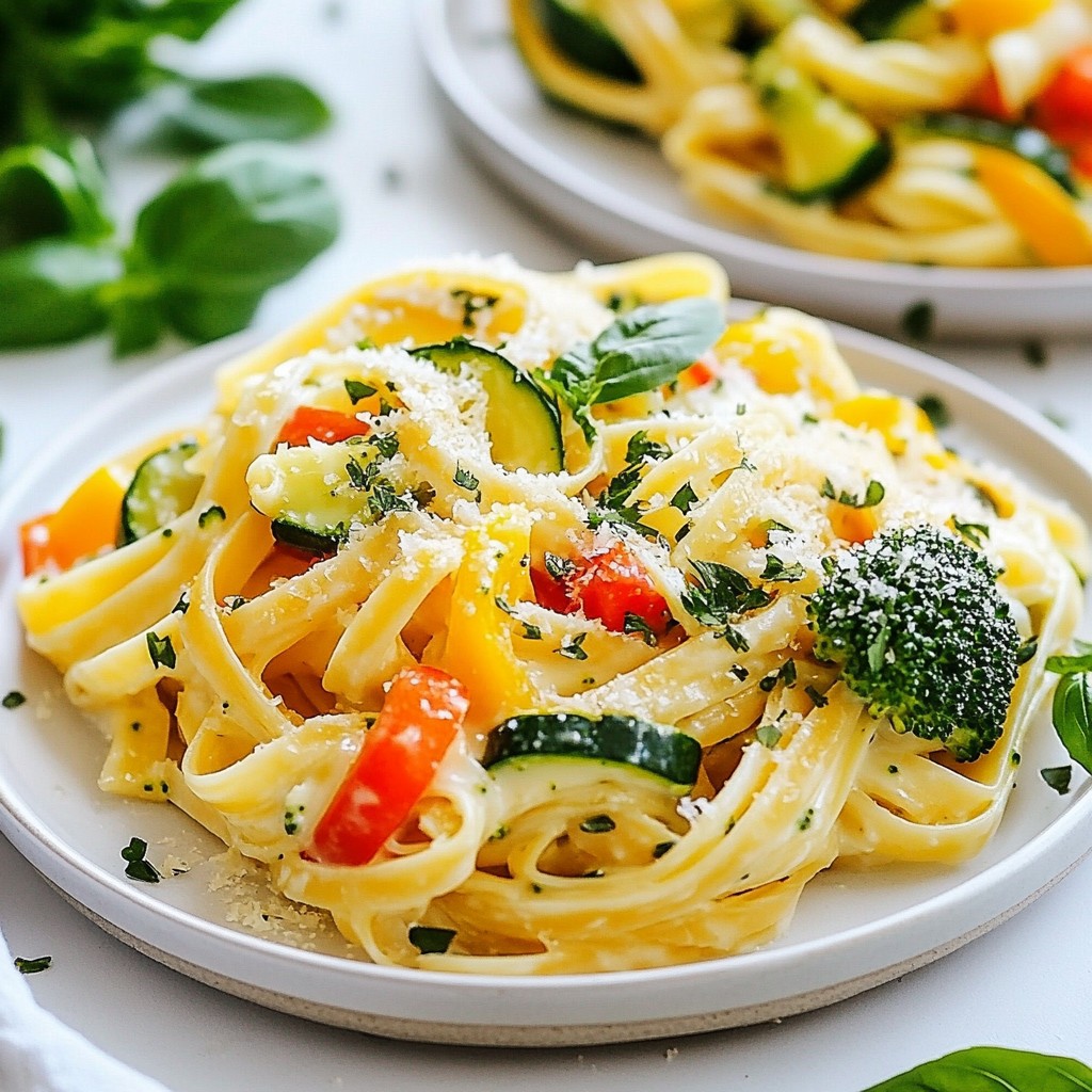 Quick Family Meal Veggie Alfredo Pasta Delight