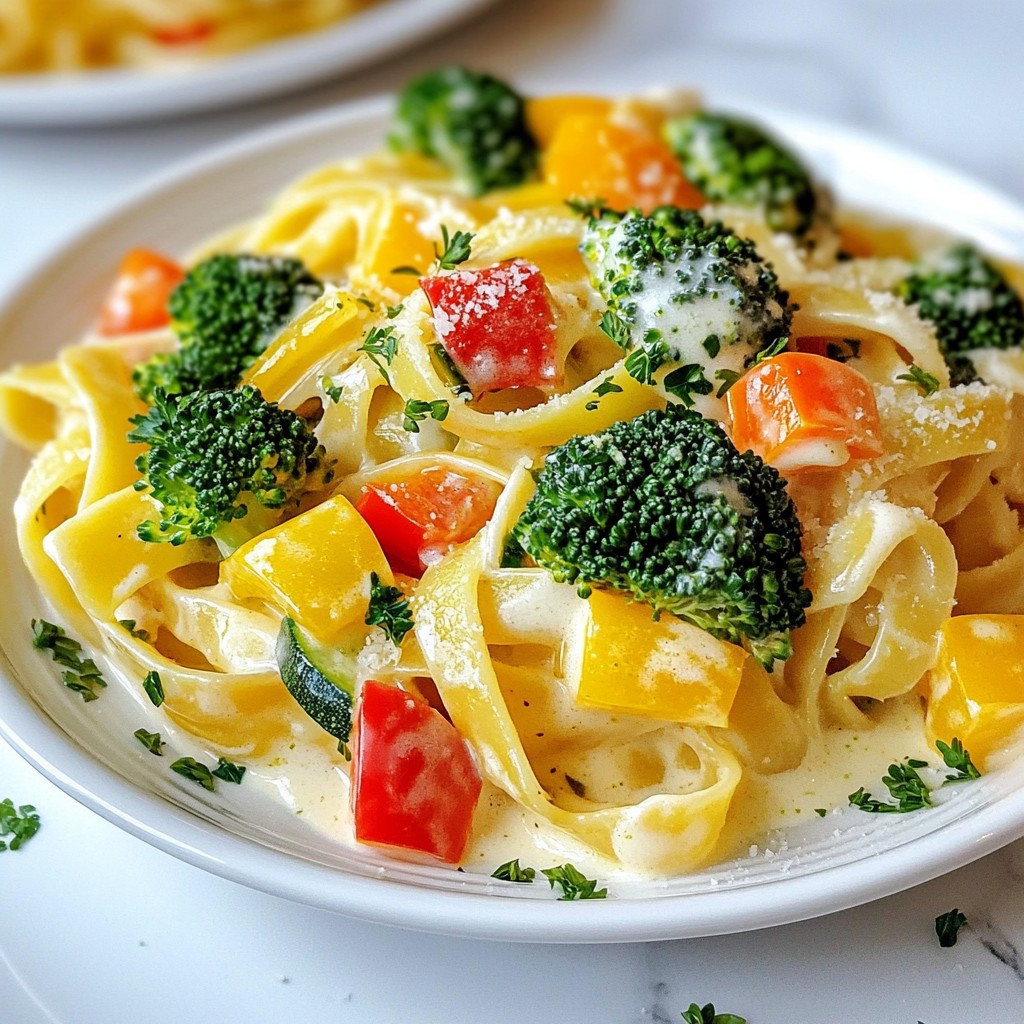 Quick Family Meal Veggie Alfredo Pasta Delight