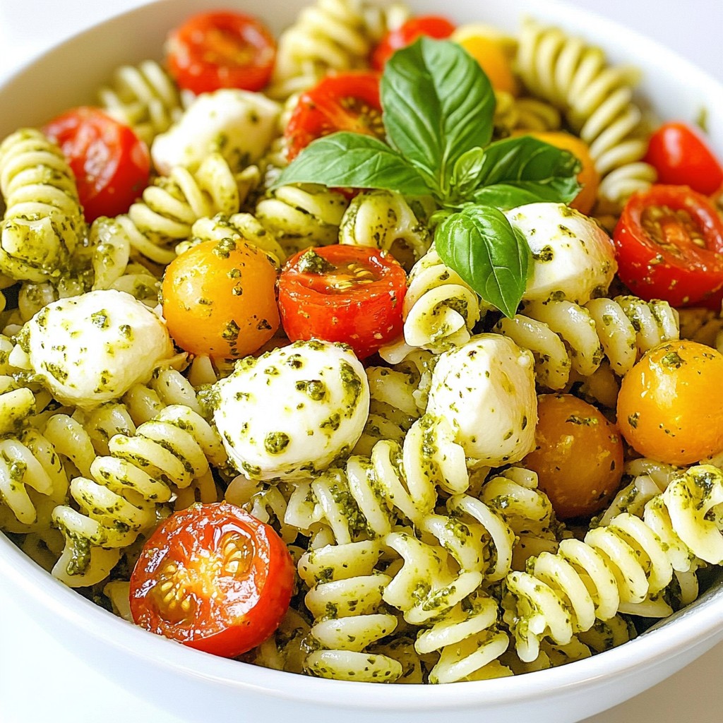 Pesto Caprese Pasta Salad Fresh and Flavorful Dish
