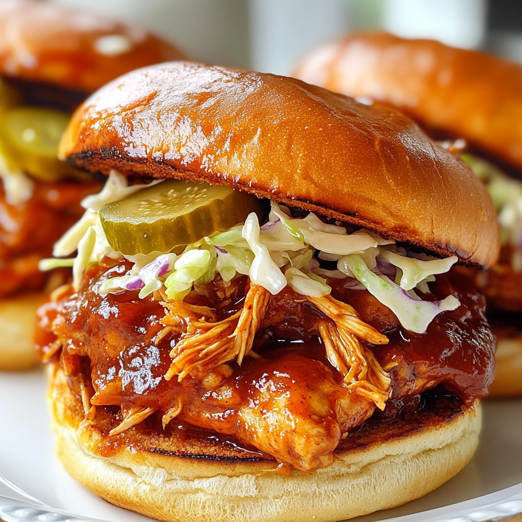 BBQ Pulled Chicken Sandwiches Mouthwatering Delight